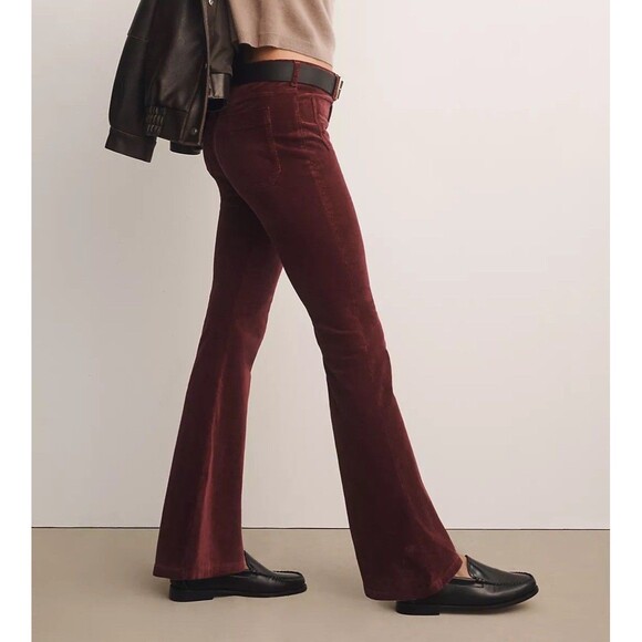 Anthropologie Pilcro Size 26 The Icon Corduroy Flare Jeans Mid Rise Wine Y2K - Picture 5 of 16